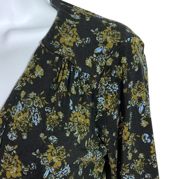 Intimately Free People Bodysuit Sz M Thong Deep V Crossover Floral Black - Picture 5 of 10